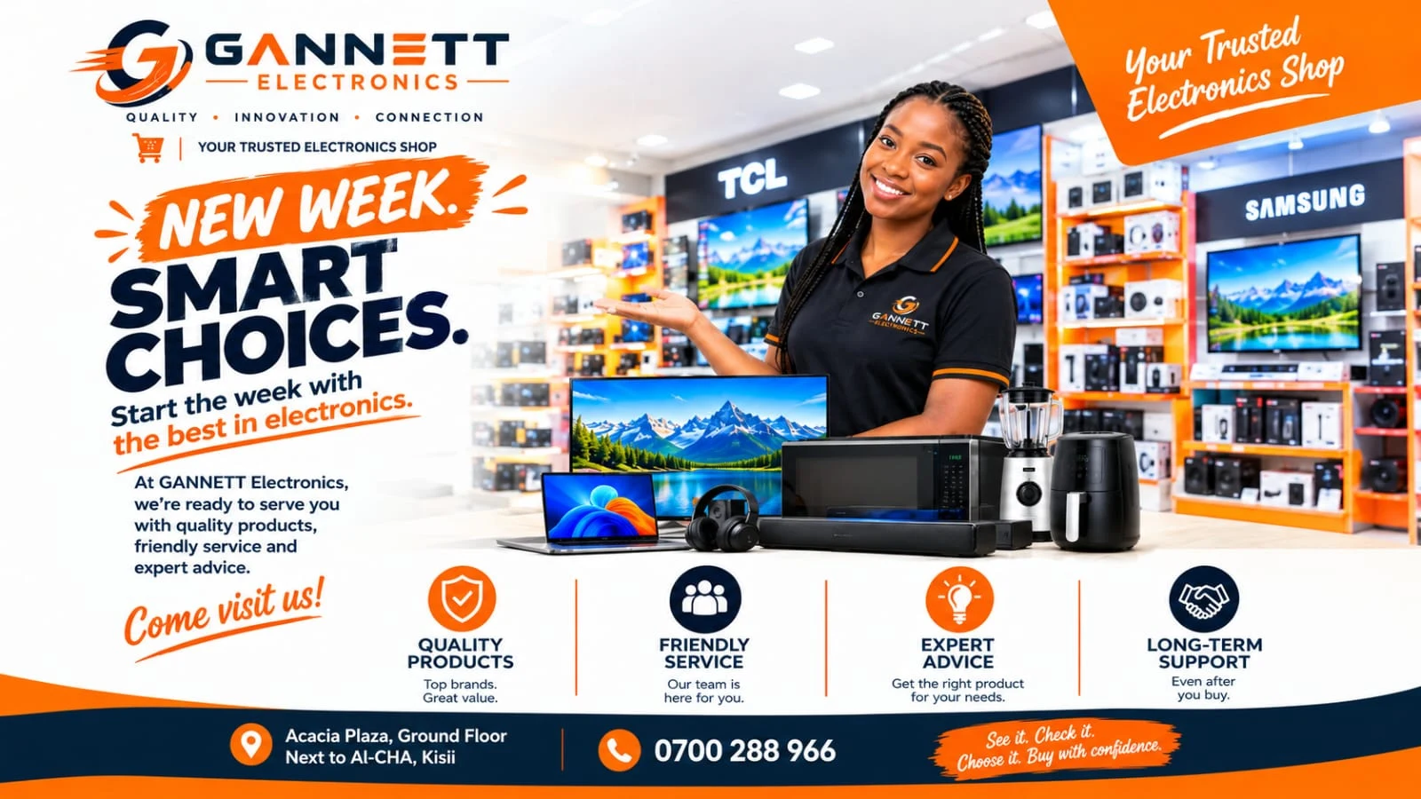Gannett Electronics: new week, smart choices. Quality products, friendly service and expert advice.
